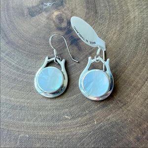 Isis Goddess Silver & Mother of Pearl Earrings